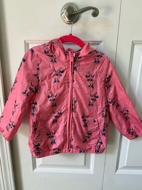Baby Gap Disney girls Minnie Mouse Pink hooded windbreaker/jacket